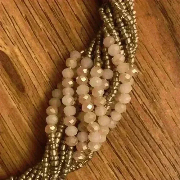 Vintage pearl and rose quartz hand crafted strand necklace - Picture 5 of 7